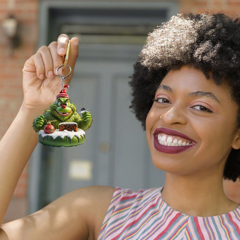 Wholesale Christmas Cake Gift Acrylic Keychain